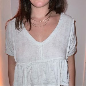 Urban outfitters knit cropped ruffle top.